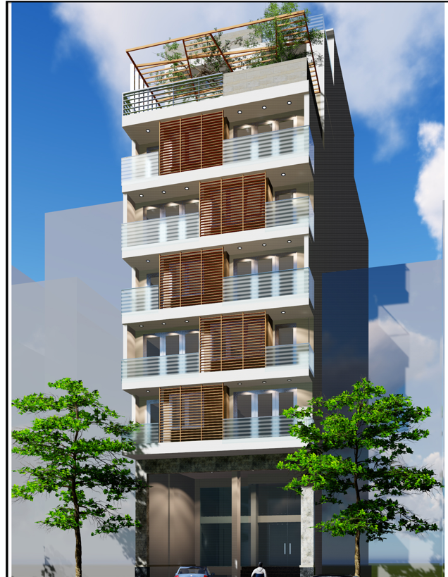 Bản vẽ nhà phố 9x25m 4 tầng (kiến trúc, kết cấu, phối cảnh)
